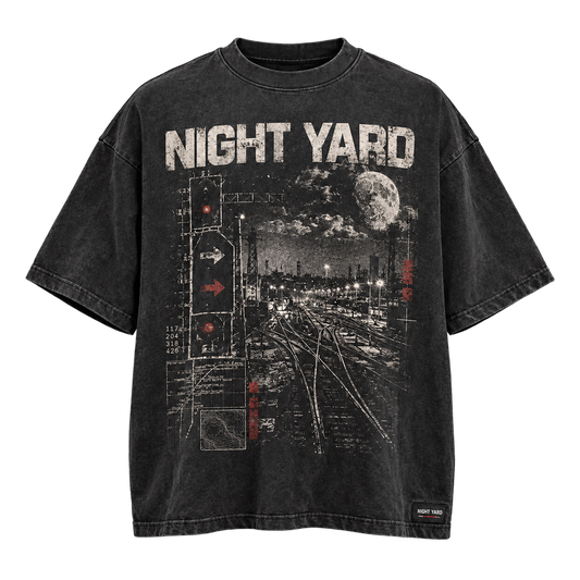 Rail Map Oversized Graphic Tee by Night Yard on transparent background