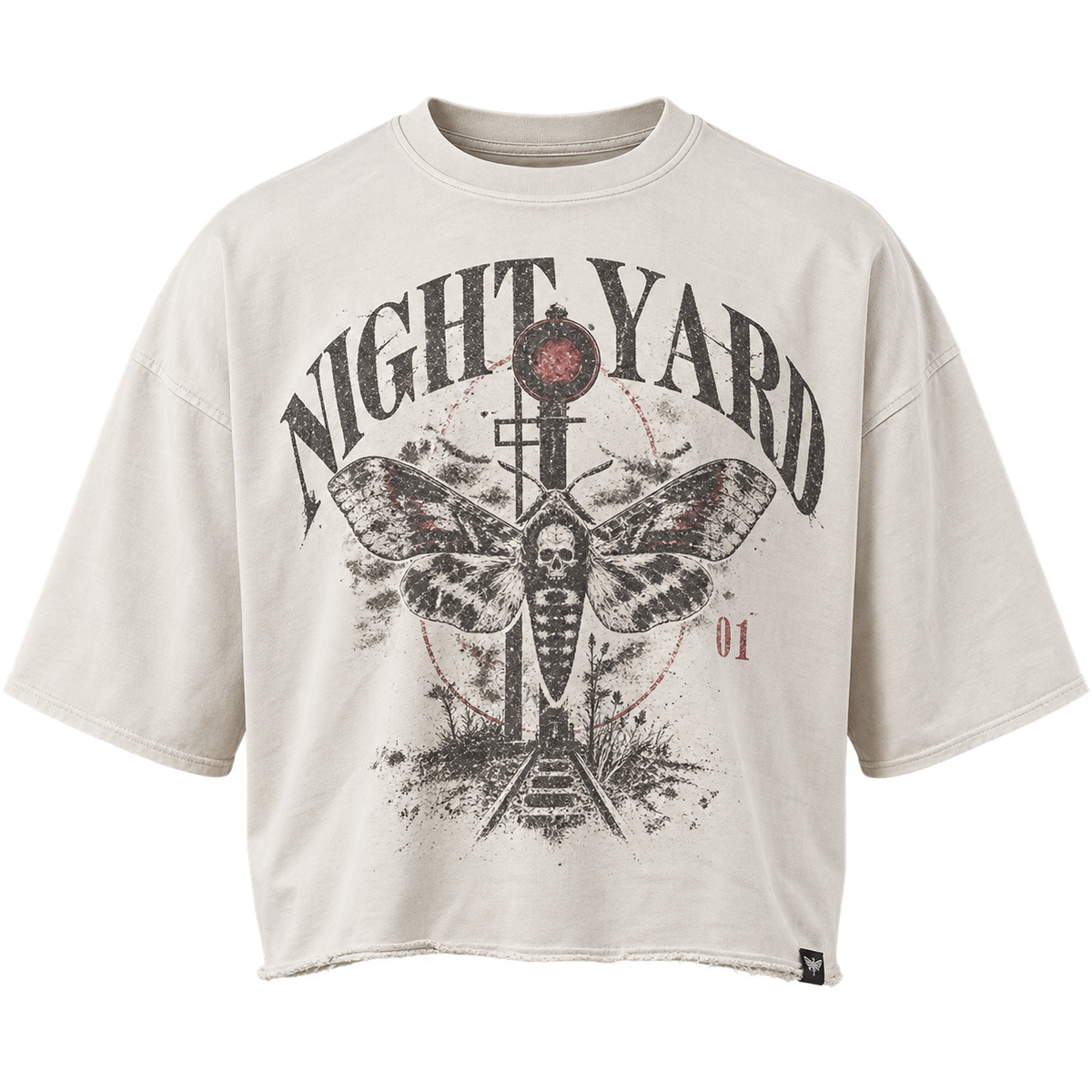 Night Moth Men's Cropped Graphic Tee by Night Yard on transparent background
