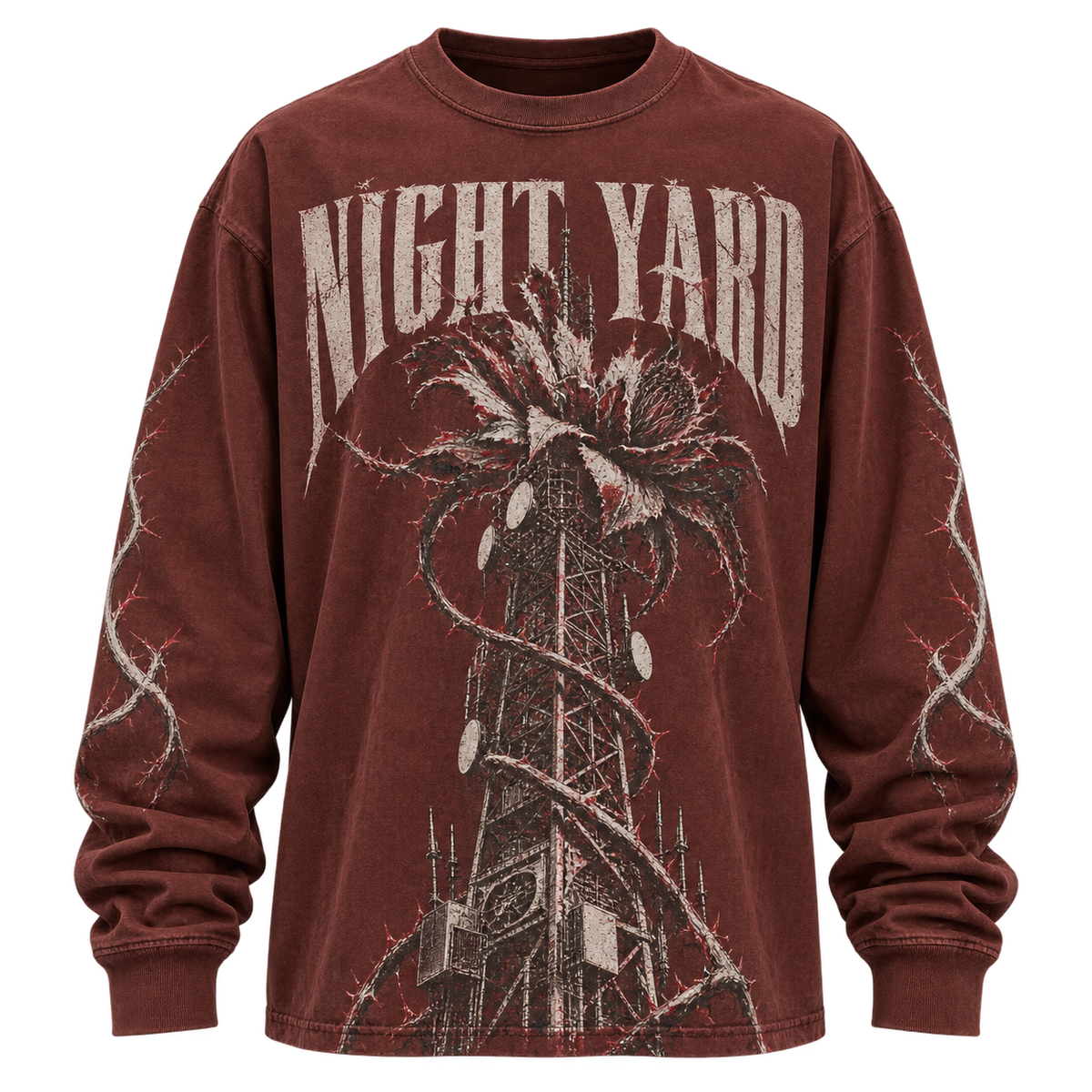 Terminal Bloom Long Sleeve Graphic Tee by Night Yard on transparent background