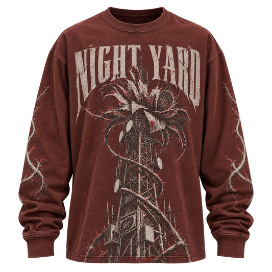 Terminal Bloom Long Sleeve Graphic Tee by Night Yard on transparent background