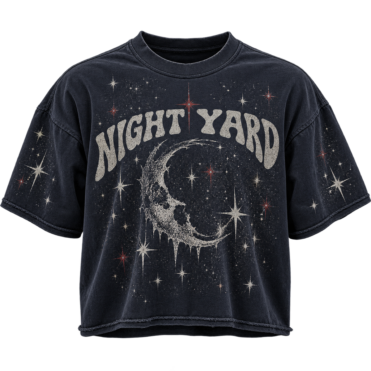 Afterdark Stars Cropped Box Tee by Night Yard on transparent background