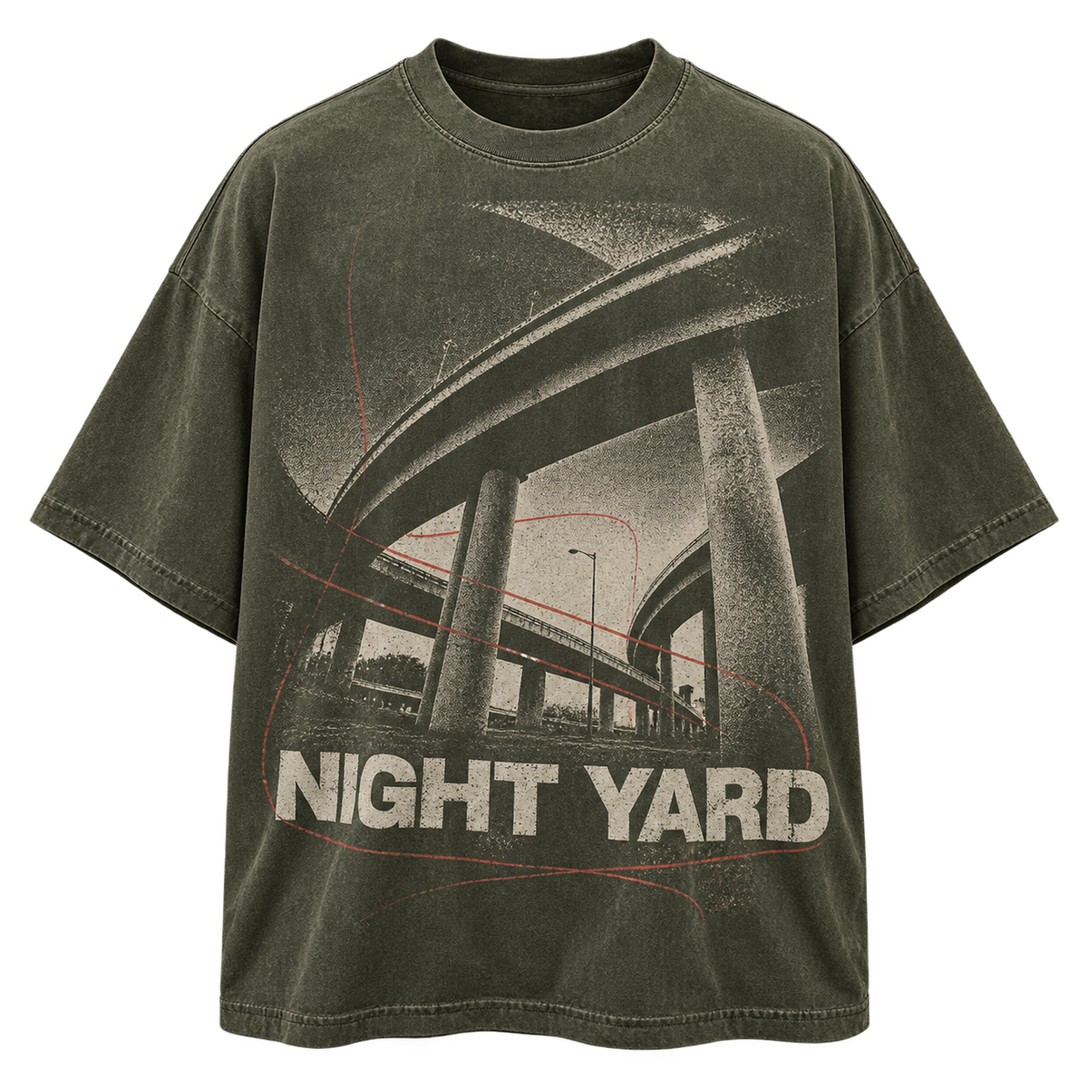 Overpass Oversized Graphic Tee by Night Yard on transparent background