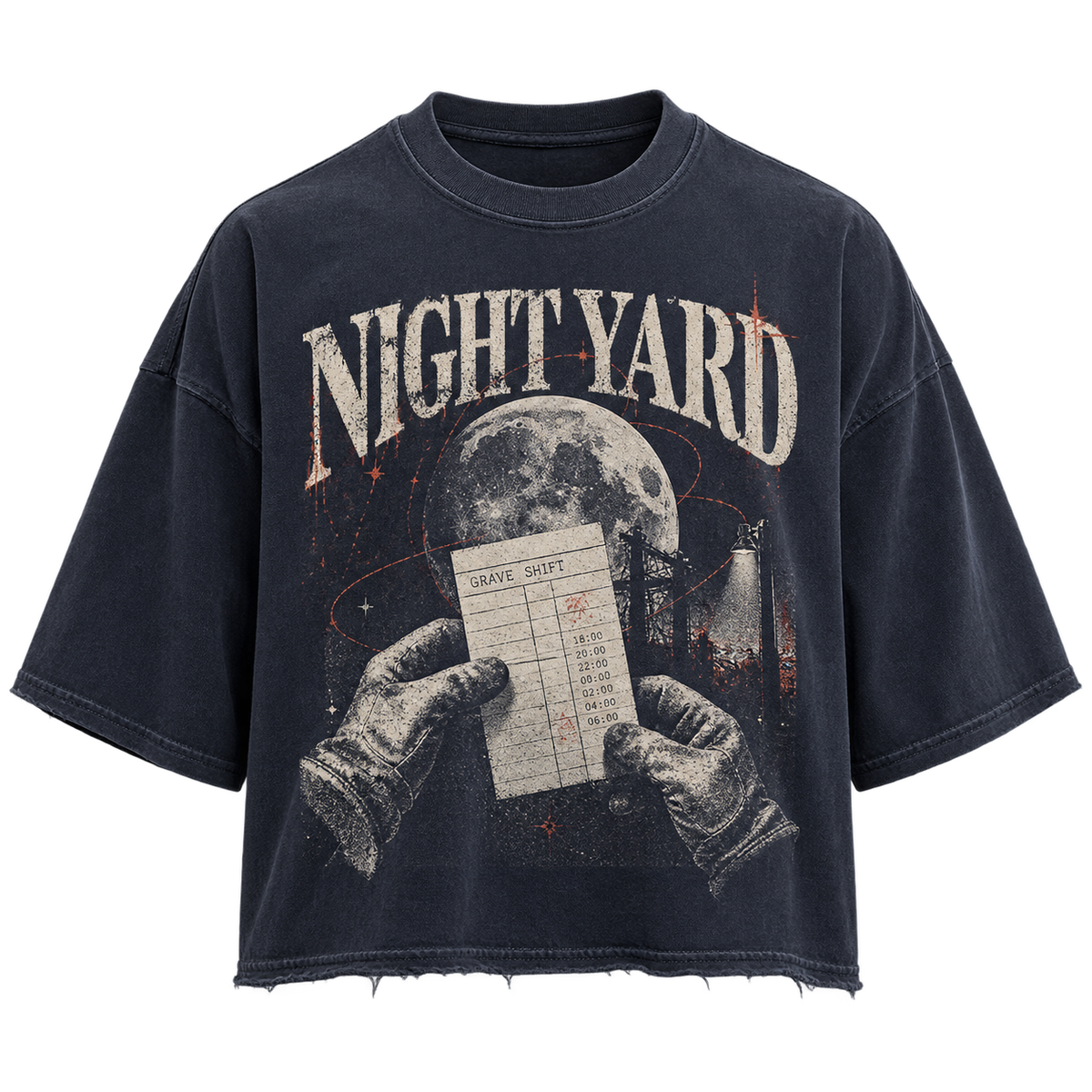 Grave Shift Men's Cropped Graphic Tee by Night Yard on transparent background