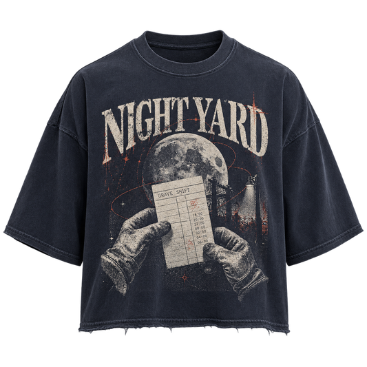 Grave Shift Men's Cropped Graphic Tee by Night Yard on transparent background