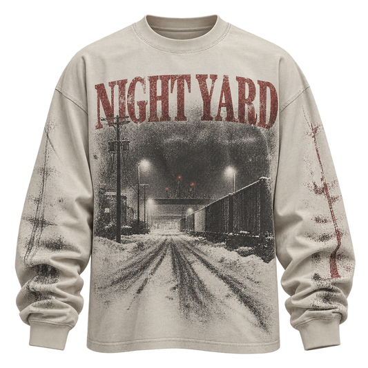 Cold Route Long Sleeve Graphic Tee by Night Yard on transparent background