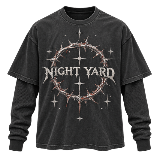 Chrome Thorn Layered Thermal Tee by Night Yard on transparent background