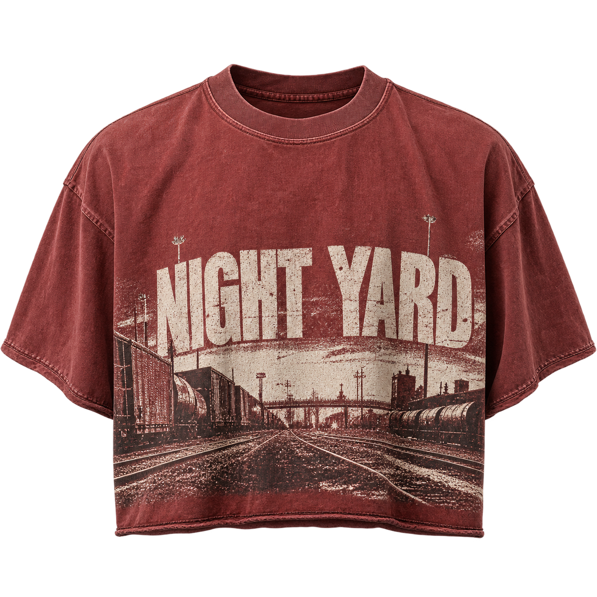 Trackside Cropped Box Tee by Night Yard on transparent background