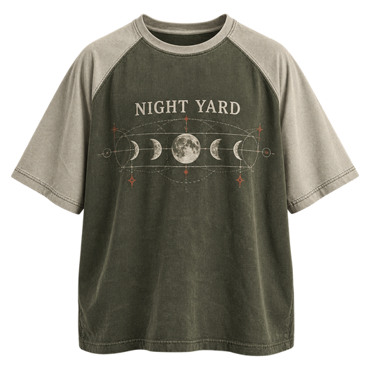 Moon Relay Raglan Graphic Tee by Night Yard on transparent background