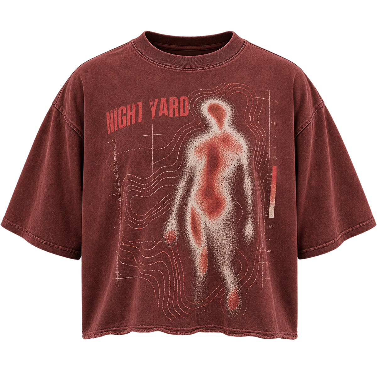 Heat Trace Men's Cropped Graphic Tee by Night Yard on transparent background