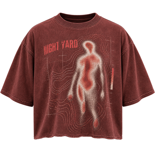 Heat Trace Men's Cropped Graphic Tee by Night Yard on transparent background
