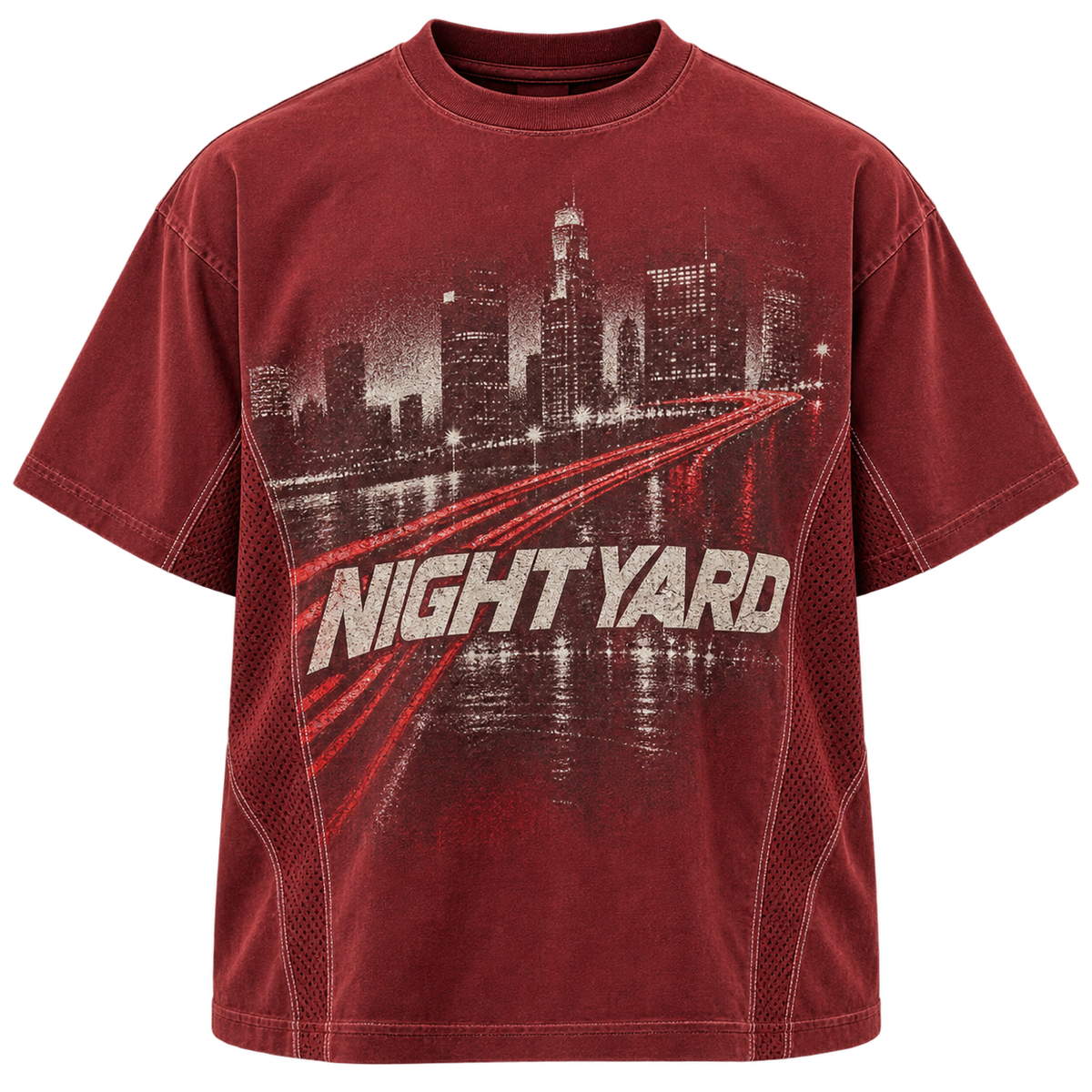 Redline Mesh Panel Tee by Night Yard on transparent background