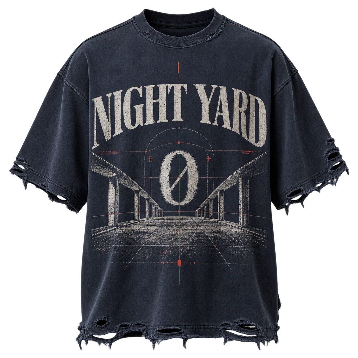 Platform Zero Shredded Hem Tee by Night Yard on transparent background