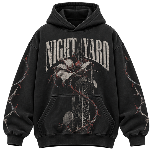 Terminal Bloom Oversized Pullover Hoodie by Night Yard on transparent background