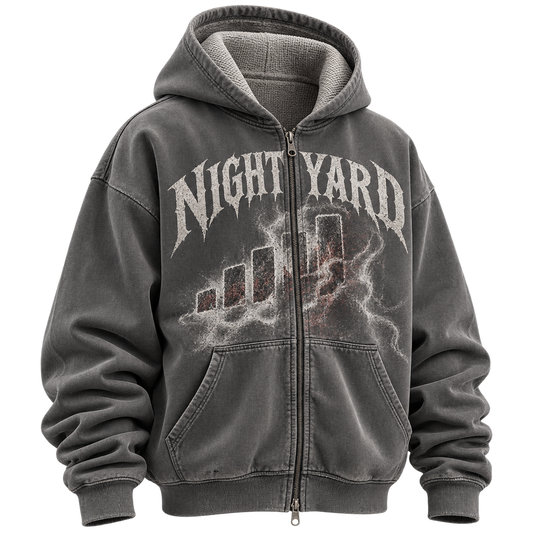 No Service Thermal Lined Zip Hoodie by Night Yard on transparent background