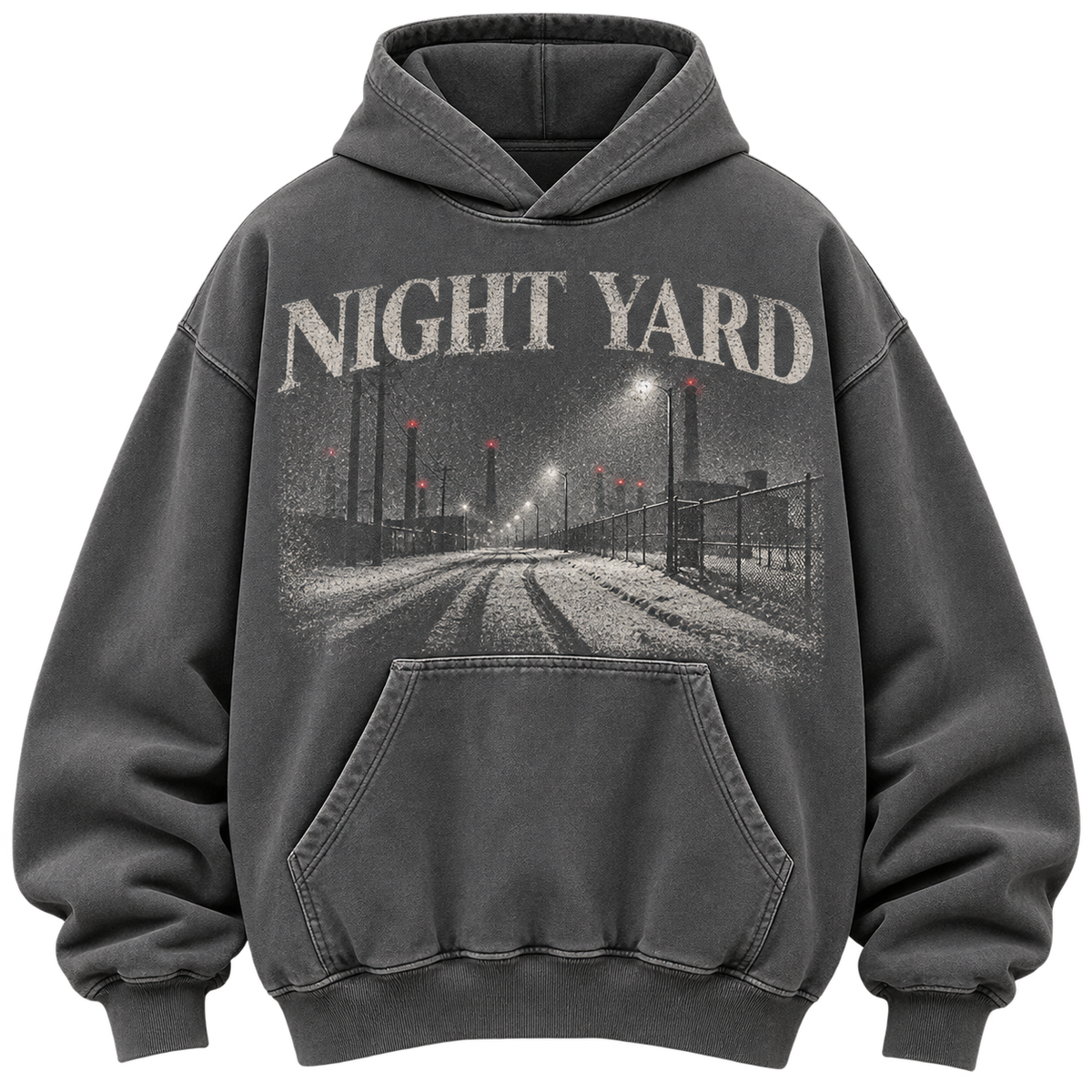 Cold Route Oversized Pullover Hoodie by Night Yard on transparent background
