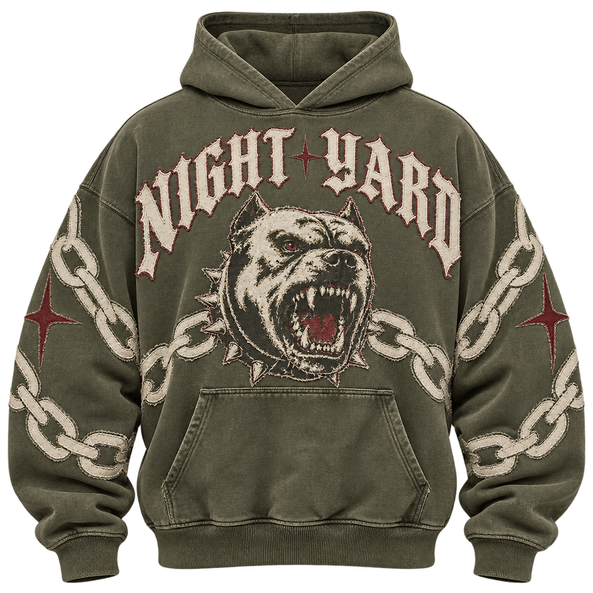 Yard Dog Appliqué Hoodie by Night Yard on transparent background
