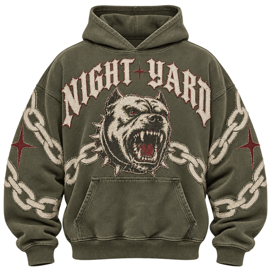 Yard Dog Appliqué Hoodie by Night Yard on transparent background