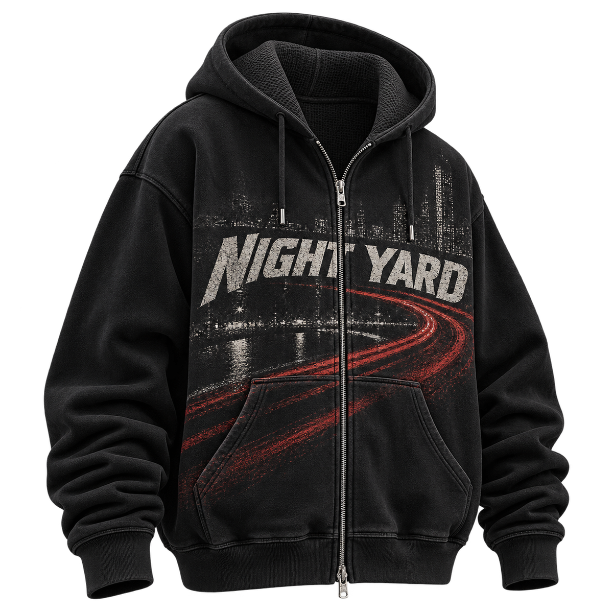 Redline Thermal Lined Zip Hoodie by Night Yard on transparent background