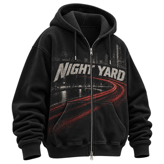 Redline Thermal Lined Zip Hoodie by Night Yard on transparent background