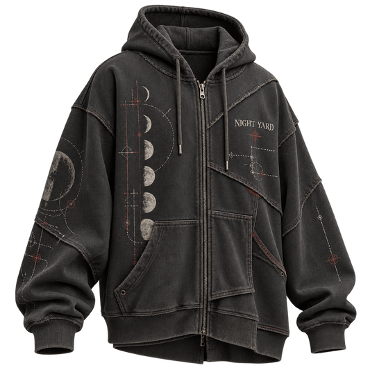 Moon Relay Split Seam Full-Zip by Night Yard on transparent background