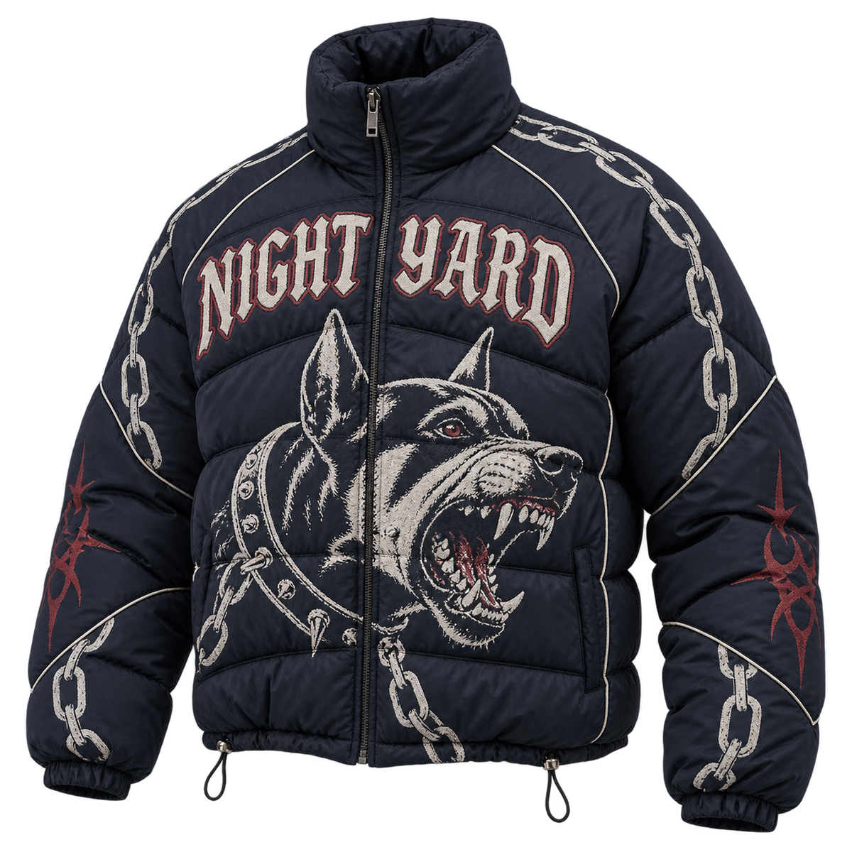 Yard Dog Panelled Puffer by Night Yard on transparent background