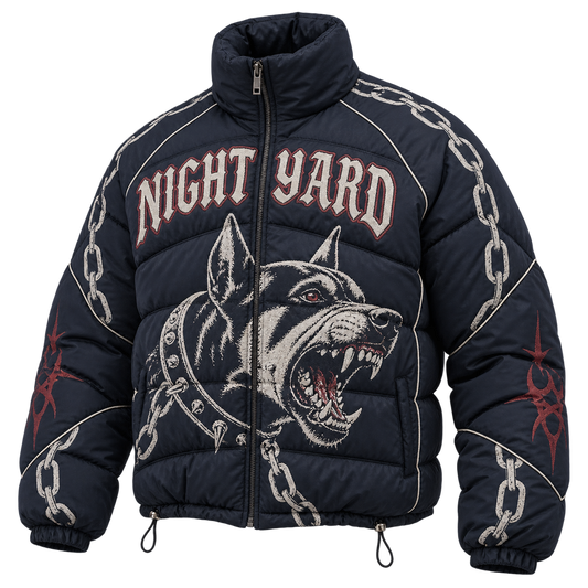 Yard Dog Panelled Puffer by Night Yard on transparent background