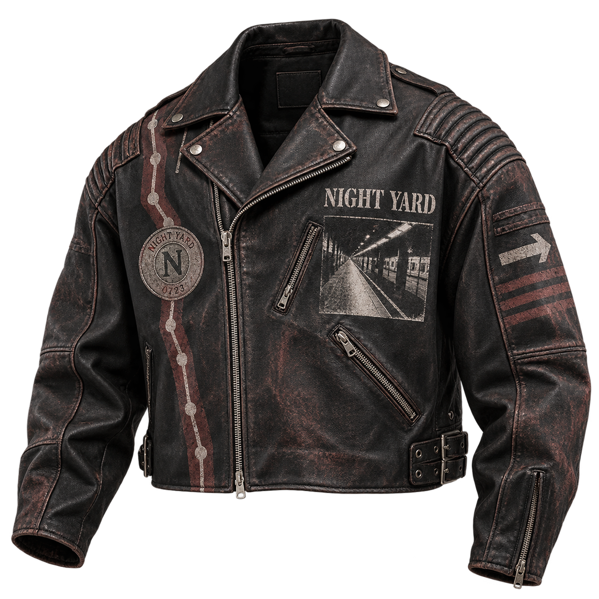 Night Service Faux Leather Moto by Night Yard on transparent background