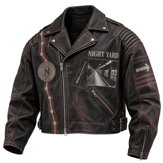 Night Service Faux Leather Moto by Night Yard on transparent background