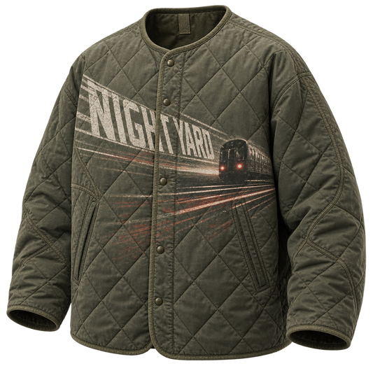 Last Train Quilted Liner Jacket by Night Yard on transparent background