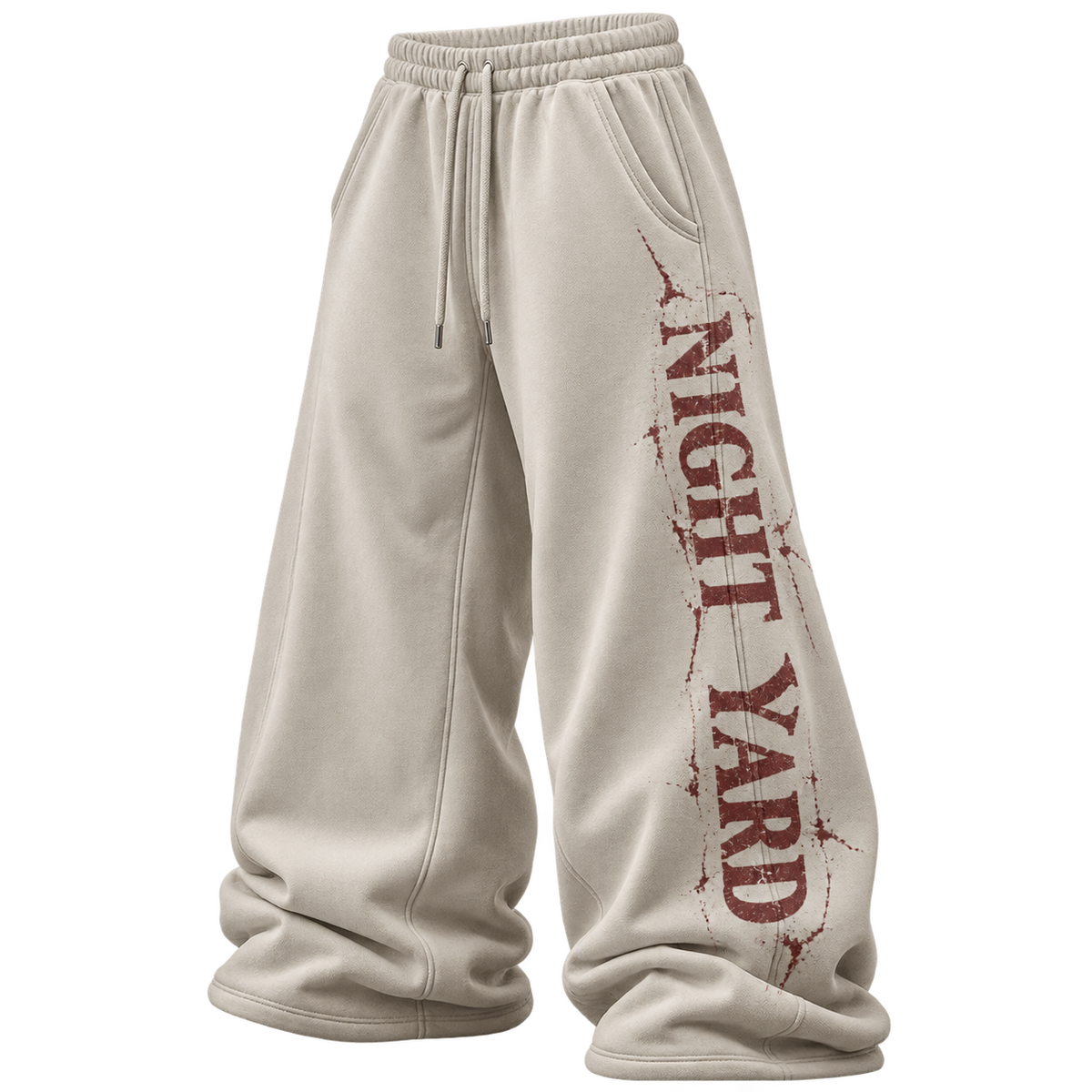 Bone Track Type Wide Sweatpant by Night Yard on transparent background