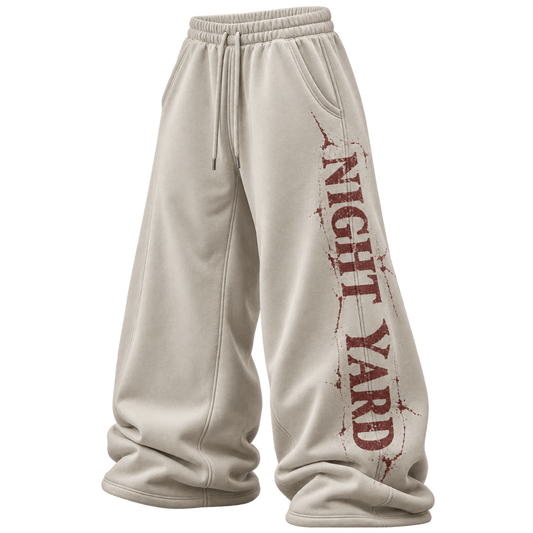 Bone Track Type Wide Sweatpant by Night Yard on transparent background