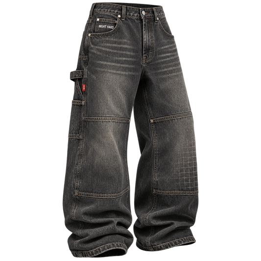 Oxide Yard Grid Baggy Carpenter Jean by Night Yard on transparent background
