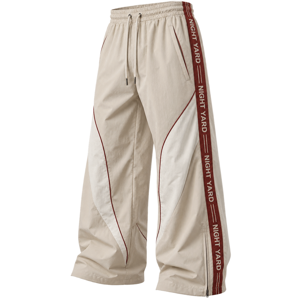 Bone Route Tape Panel Track Pant by Night Yard on transparent background