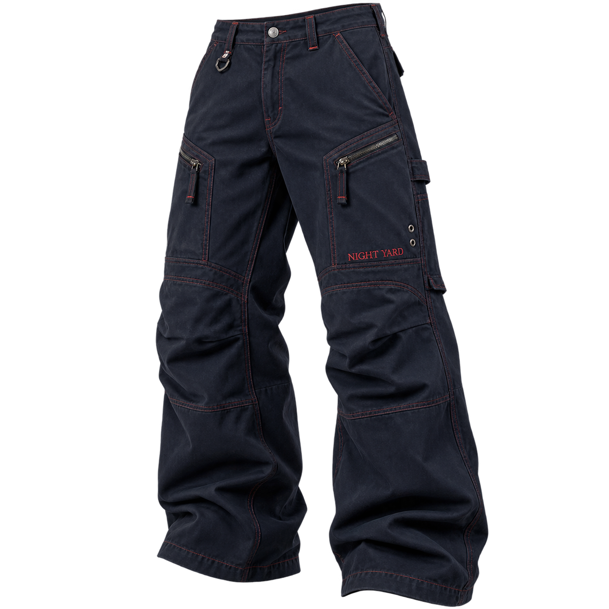 Midnight Redline Stitch Waxed Utility Pant by Night Yard on transparent background
