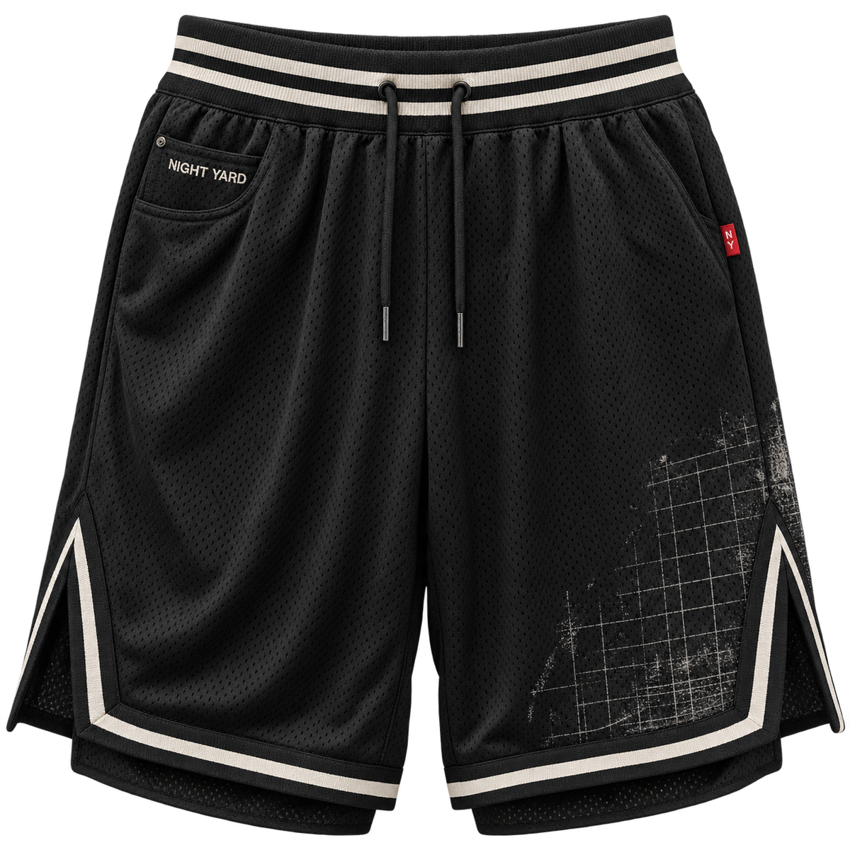 Yard Grid Mesh Basketball Short by Night Yard on transparent background