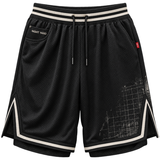 Yard Grid Mesh Basketball Short by Night Yard on transparent background