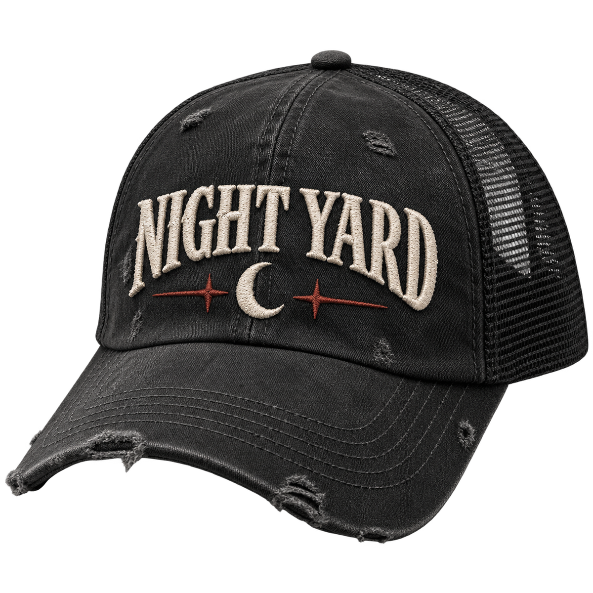 After Hours Moon Signal Trucker Cap by Night Yard on transparent background