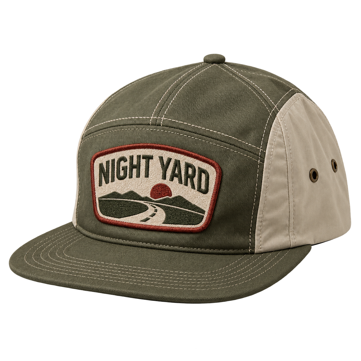 Freight Route Patch Flat-Brim Cap by Night Yard on transparent background